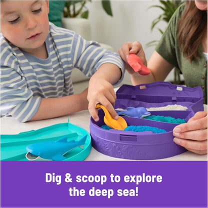 Kinetic Sand, Project Planet Deep Sea with 680g Play Sand & Sea Creature Tools, Sustainably Minded Materials, Sensory Toys for Kids