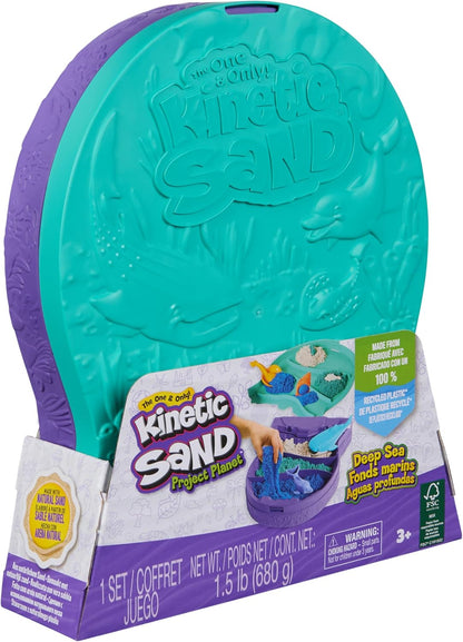 Kinetic Sand, Project Planet Deep Sea with 680g Play Sand & Sea Creature Tools, Sustainably Minded Materials, Sensory Toys for Kids