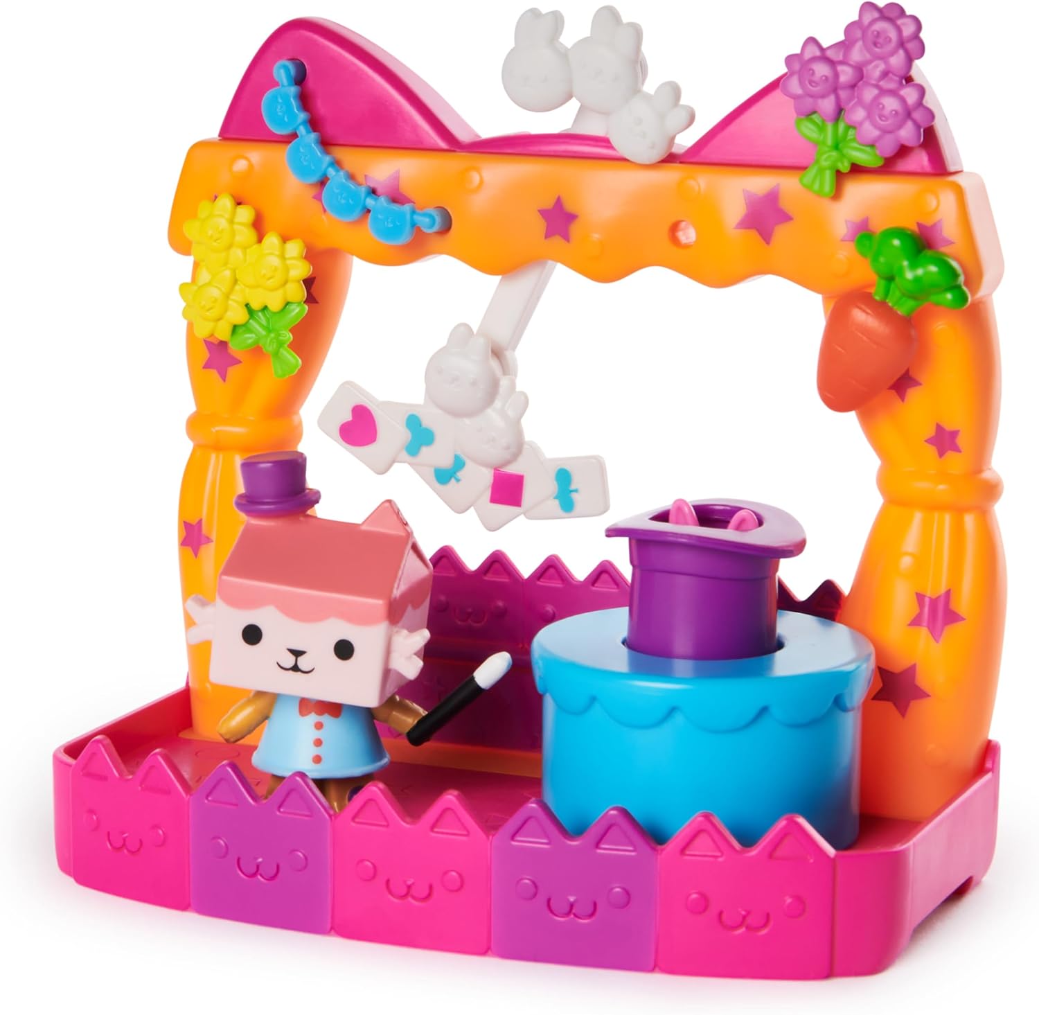 Gabby’s Dollhouse, Baby Box Talent Show Balcony Playset, 8-Pcs with Toy Figures, Doll’s House Accessories and Sensory Play, Kids’ Toys for Girls and Boys 3+