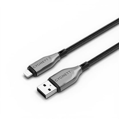 Cygnett Armoured Lightning to USB-A Cable 12W (1M, Black