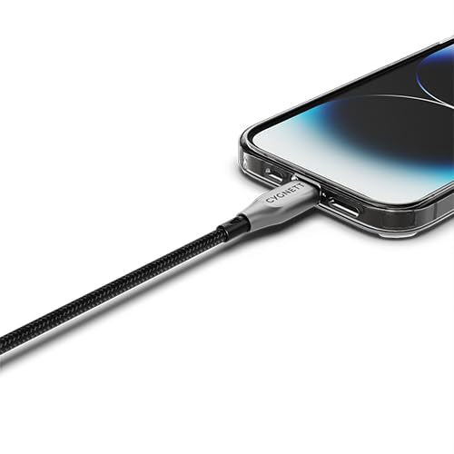 Cygnett Gepanzertes Lightning-auf-USB-C-Schnellladekabel, 30 W (50 cm, Schwarz)