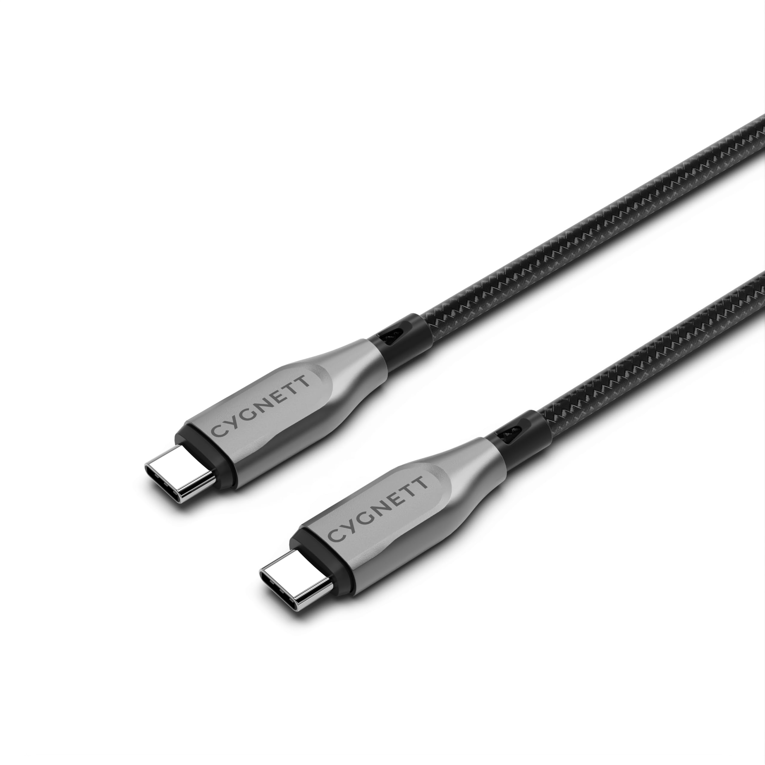 Cygnett Gepanzertes USB-C auf USB-C 60W Schnellladekabel USB 2.0 (50cm, Schwarz)