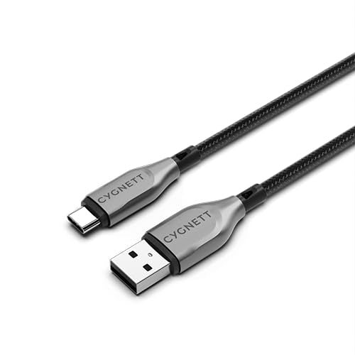 Cygnett Armoured USB-C to USB-A (USB 2.0) Cable 60W Fast Charging (1m, Black