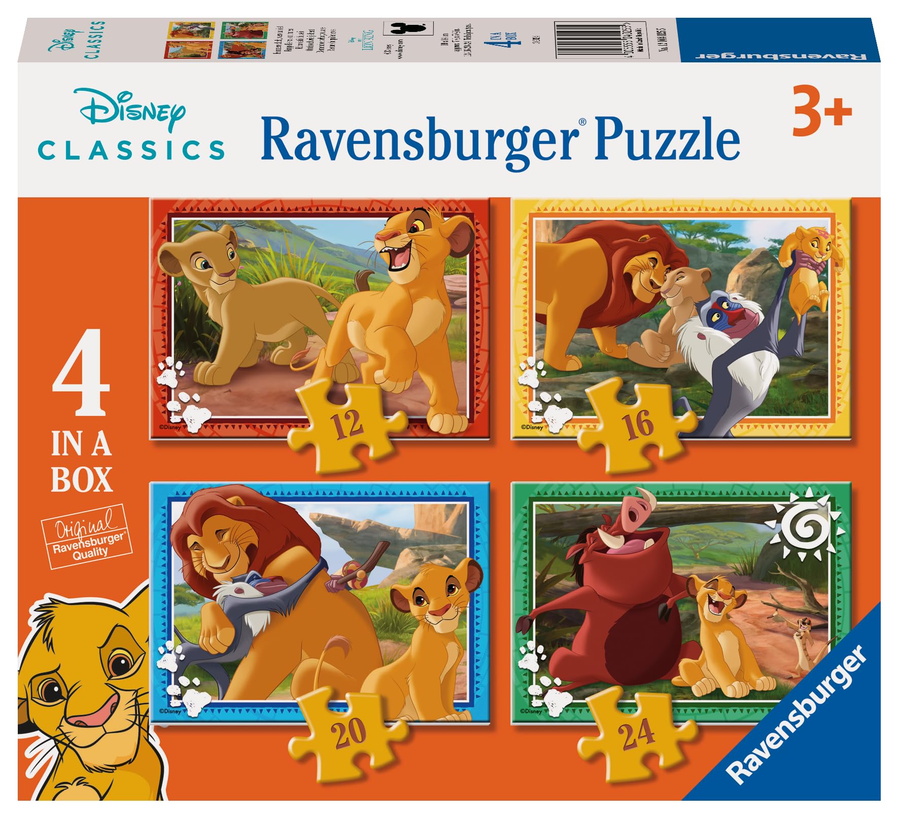 Ravensburger - Legpuzzel Disney Lion King - 4 Puzzels