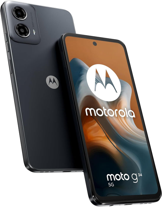 Motorola moto g34 Smartphone (6,53“ HD+ Display, 50 MP Camera, 4/128 GB, 5000 mAh Battery, Android 14) Charcoal Black