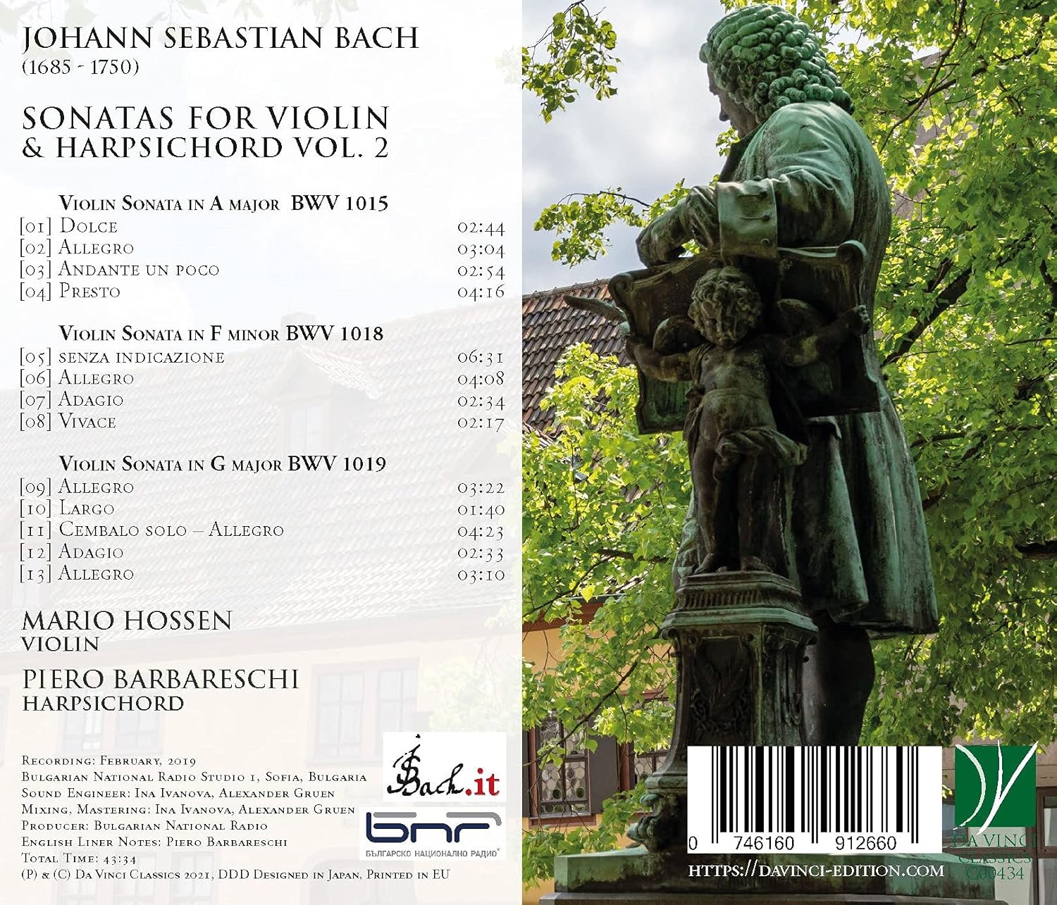 Bach: Sonatas For Violin & Harpsichord