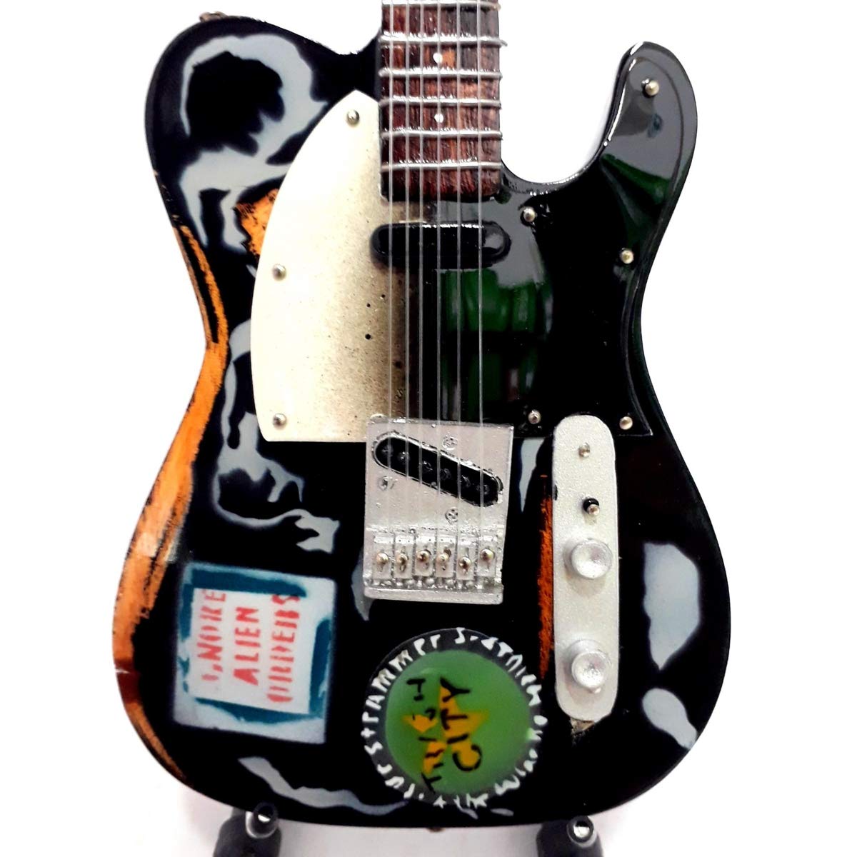 Mini Chitarra Da Collezione Replica In Legno - The Clash - Joe Strummer