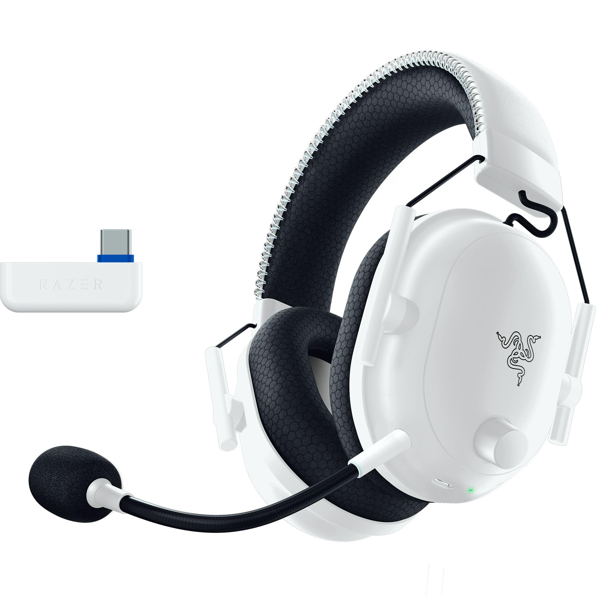 Razer Blackshark V2 Pro (Playstation) - Wireless Console E-Sports Headset for PS5 (TriForce 50mm Driver, HyperSpeed Wireless, FPS Audio Profiles, detachable HyperClear Microphone) White BlackShark V2