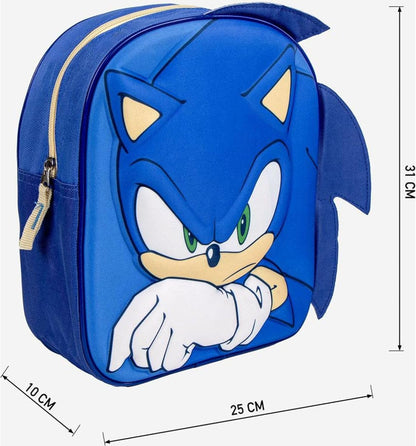 CERDÁ LIFE'S LITTLE MOMENTS Applicazioni Zaino 3D Bambini Sonic, Unisex Kids, Blu, Regular