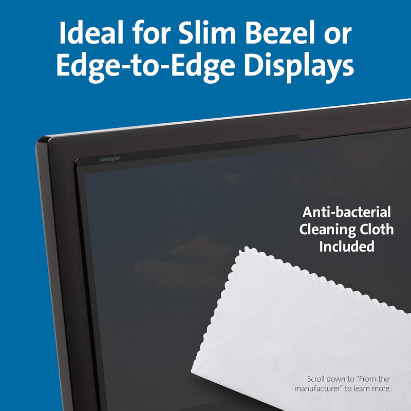 Kensington Magnetic Privacy Screen Filter - MagPro Magnetic 24 Inch 16:9 Monitor Privacy Screen Filter with Blue Light Filter, Anti-Glare Screen Protector (K58357WW) 24" (16:9)