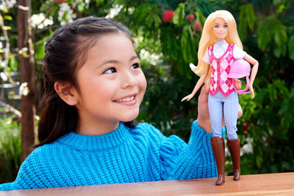 Barbie “Malibu” Doll & Accessories from Barbie Mysteries: The Great Horse Chase, Includes Fashion Doll, Removable Riding Outfit & Helmet, HXJ38