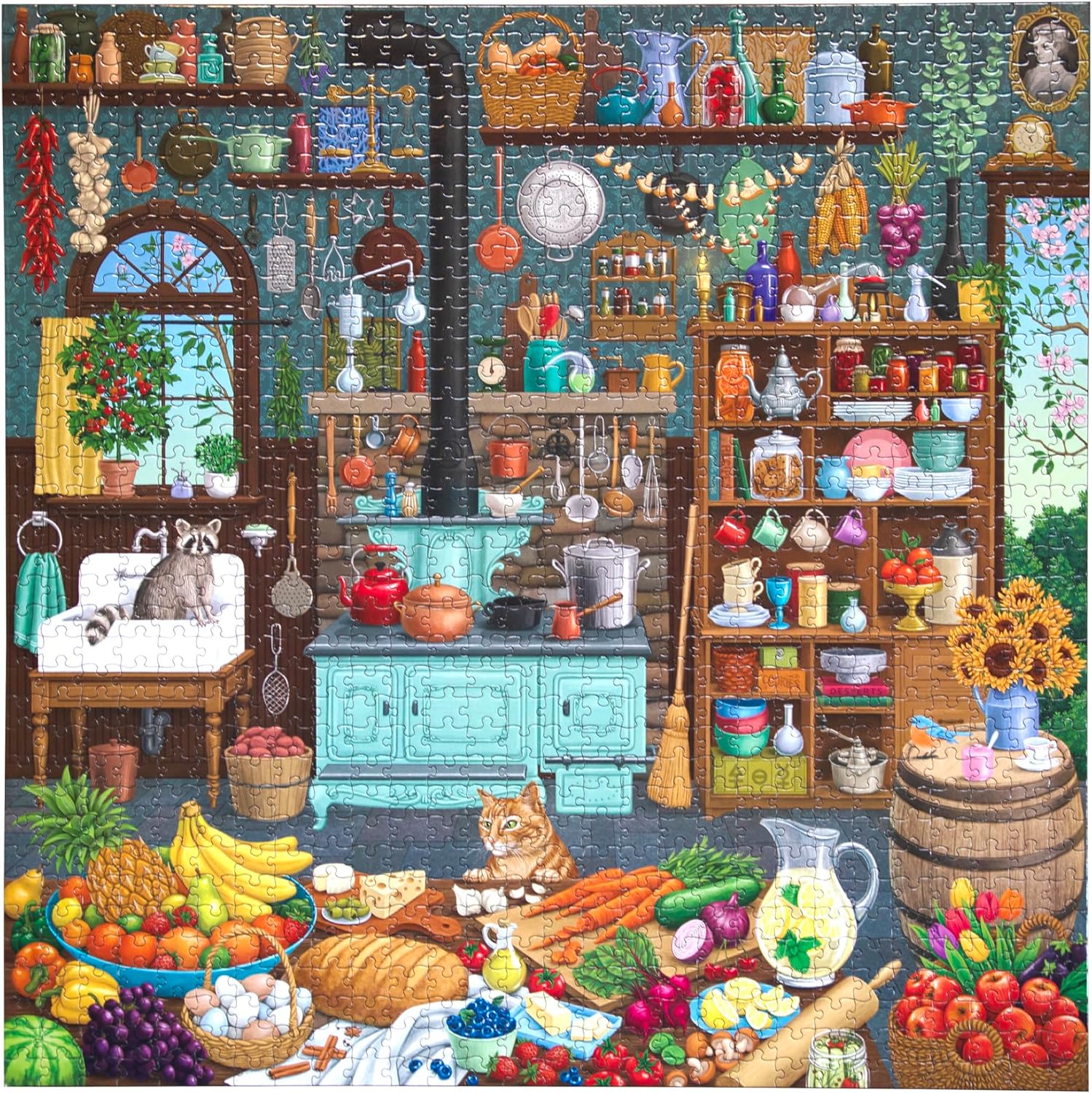 eeBoo Cocina del alquimista – Puzzle Adulto cartón 1000 Piezas – Dimensión 58,5 cm de Lado, Multicolor (PZTALK