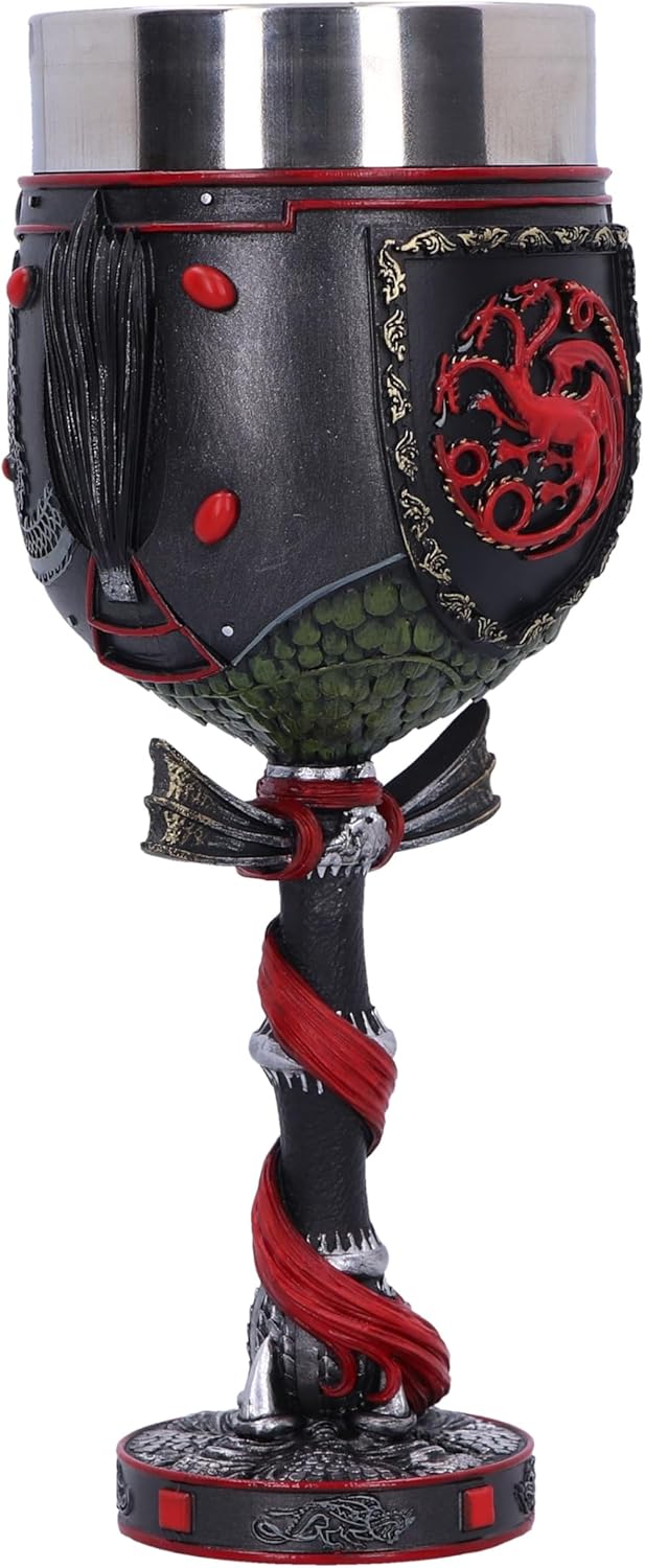 Nemesis Now House of The Dragon Daemon Targaryen Goblet 19.5cm, Resin, Black, Official House of The Dragon Merchandise, House of The Dragon Goblet, Cast in The Finest Resin, Expertly Hand-Painted