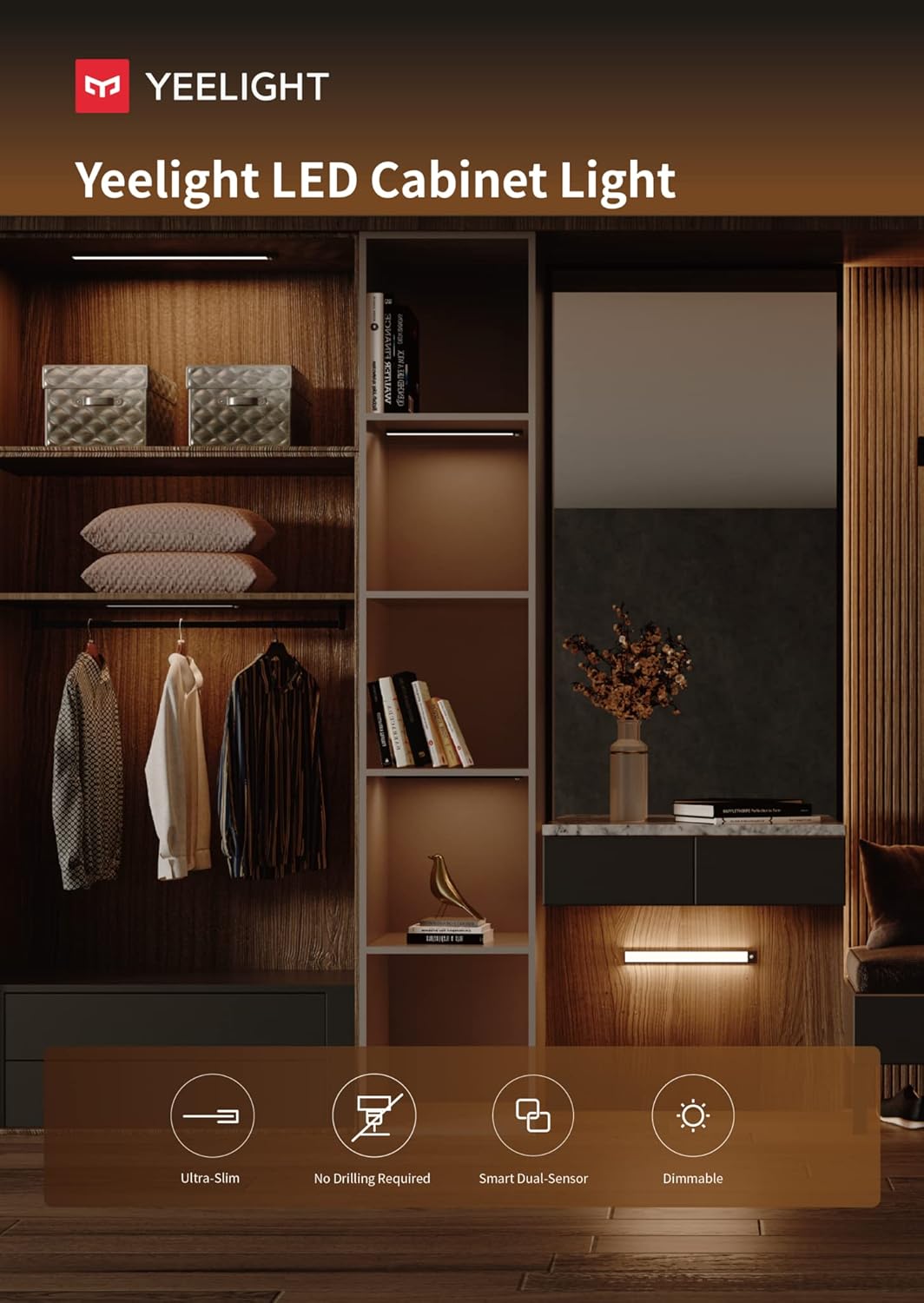 Yeelight - Motion Sensor Closet Light A40 (Silver 2700K)