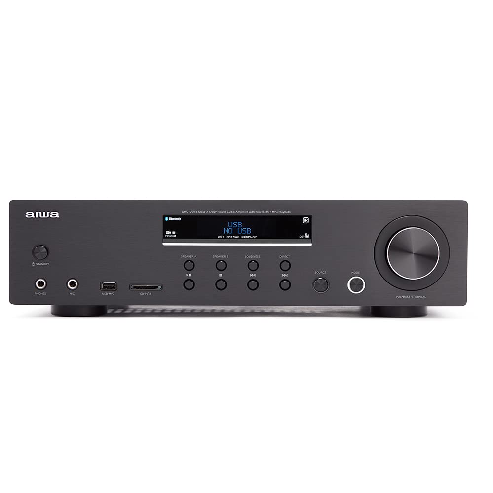 Aiwa Hi-Fi Amplifier Amu-120Btbk (Black)