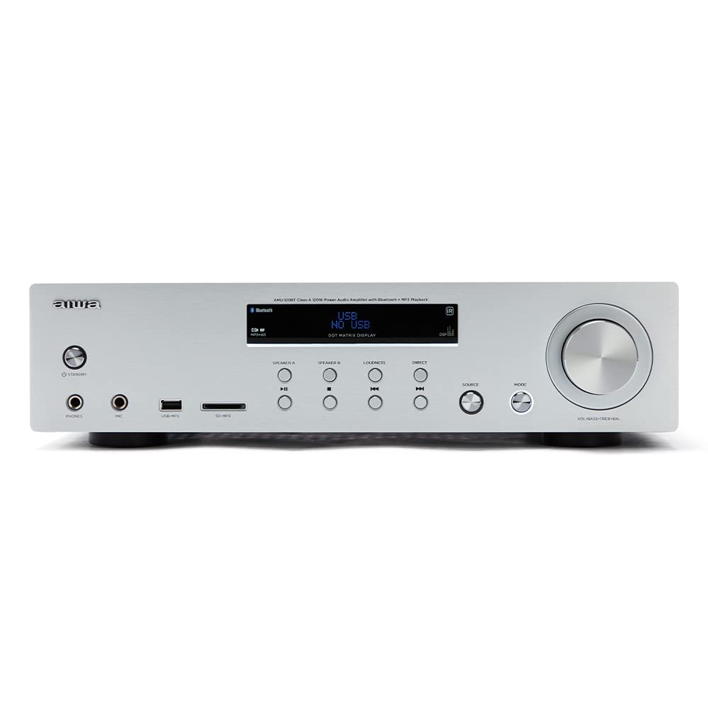 Aiwa Hi-Fi Amplifier Amu-120Btsl (Silver)