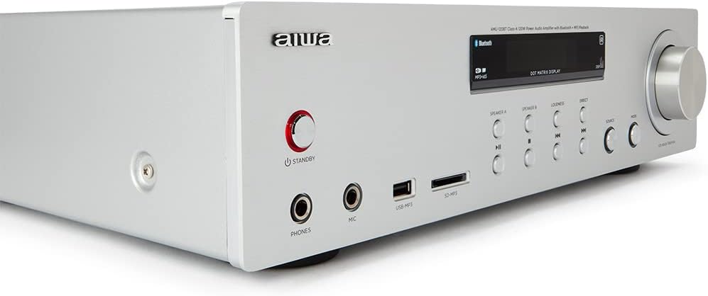 Aiwa Hi-Fi Amplifier Amu-120Btsl (Silver)