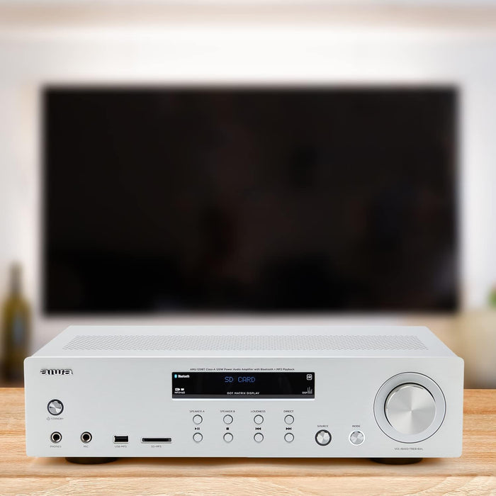 Aiwa Hi-Fi Amplifier Amu-120Btsl (Silver)
