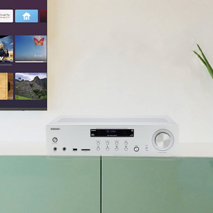 Aiwa Hi-Fi Amplifier Amu-120Btsl (Silver)