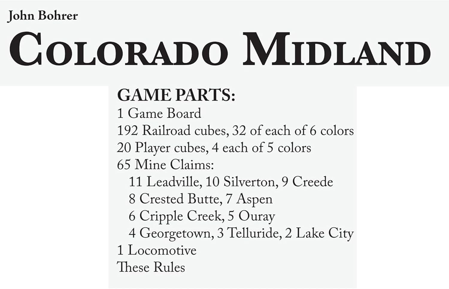 Rio Grande Games: Colorado Midland - Strategy Train Board Game, Build Rocky Mountain Railways, Build Your Fortune, Ages 12+, 3-5 Players, 45 Min