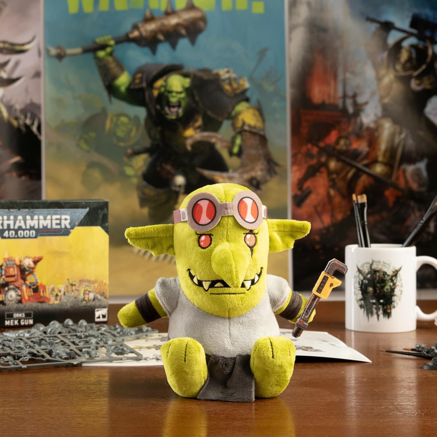 Warhammer 40,000 Collectible Plush Toys - Spanna Grot Plush - Soft and Squishy Plushies Officially Licensed Cute Plushies of Classic Warhammer 40,000 Miniatures - 6.5 Inch