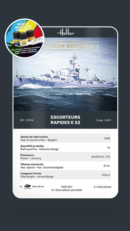 Heller - 1/400 Starter Kit Escorteurs Rapides E 52
