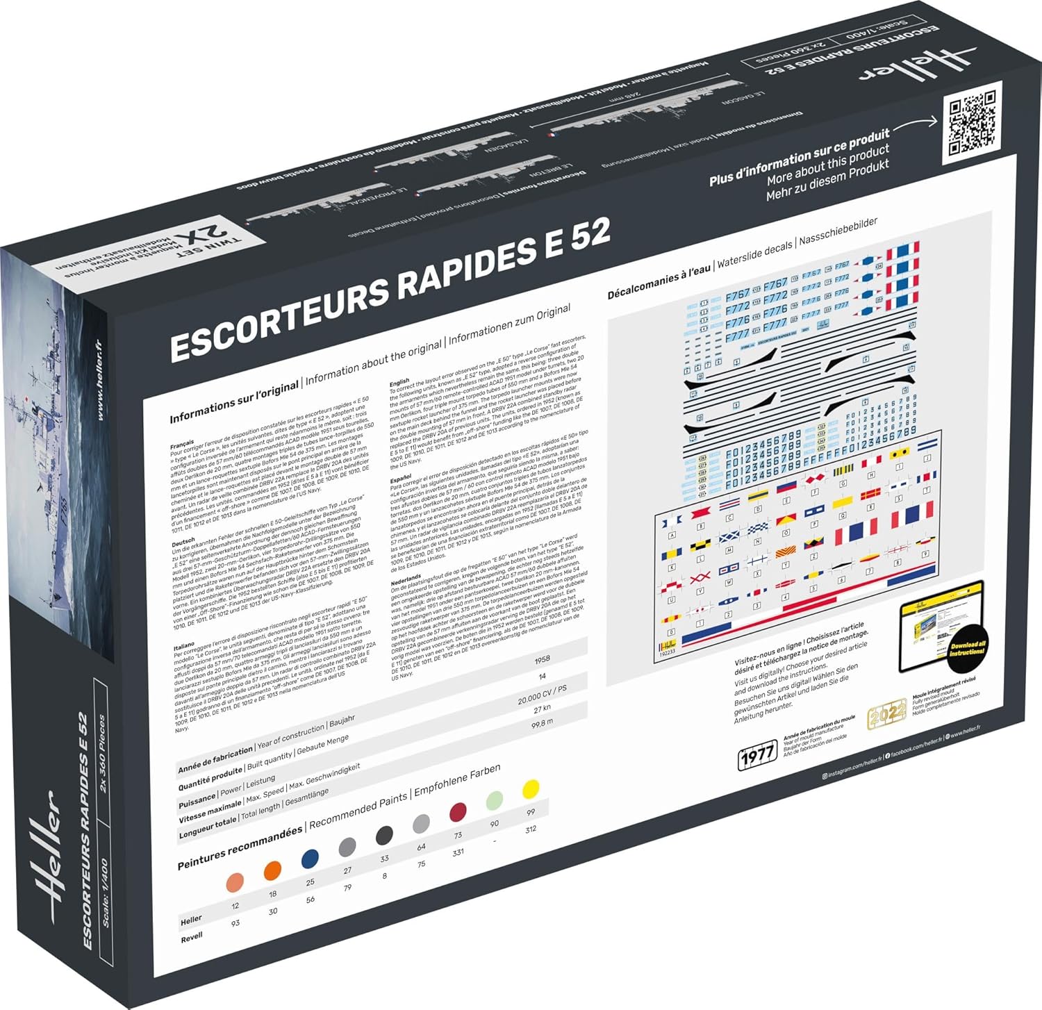 Heller - 1/400 Starter Kit Escorteurs Rapides E 52