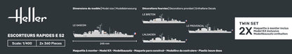 Heller - 1/400 Starter Kit Escorteurs Rapides E 52