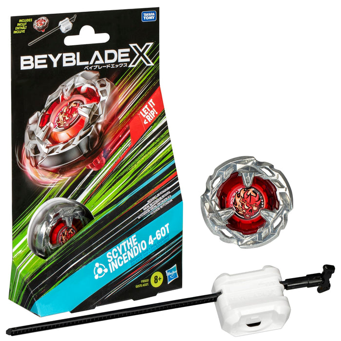 Beyblade X Scythe Incendio 4-60T Starter Pack Top and Launcher