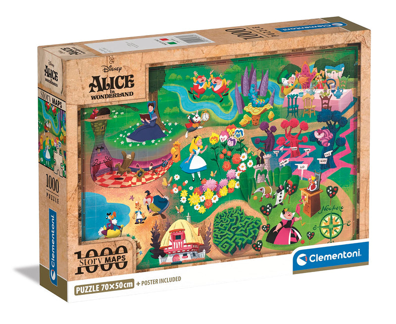 Clementoni 39785 Disney Alice in Wonderland-1000 Pieces-Adult Jigsaw Puzzles, Made in Italy, Multi-Coloured