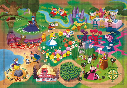 Clementoni 39785 Disney Alice in Wonderland-1000 Pieces-Adult Jigsaw Puzzles, Made in Italy, Multi-Coloured