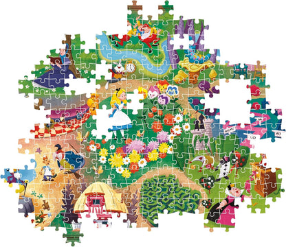 Clementoni 39785 Disney Alice in Wonderland-1000 Pieces-Adult Jigsaw Puzzles, Made in Italy, Multi-Coloured