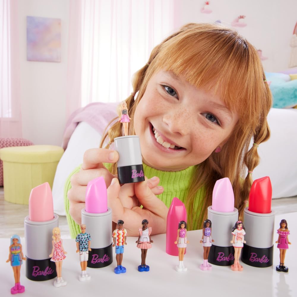 Barbie Mini BarbieLand Fashionistas Dolls, 1.5-inch Dolls in Lipstick Tube, Surprise Reveal (Styles May Vary) - Pack of 2