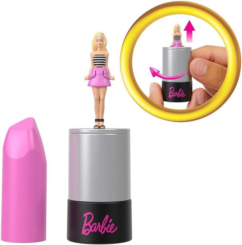 Barbie Mini BarbieLand Fashionistas Dolls, 1.5-inch Dolls in Lipstick Tube, Surprise Reveal (Styles May Vary) - Pack of 2