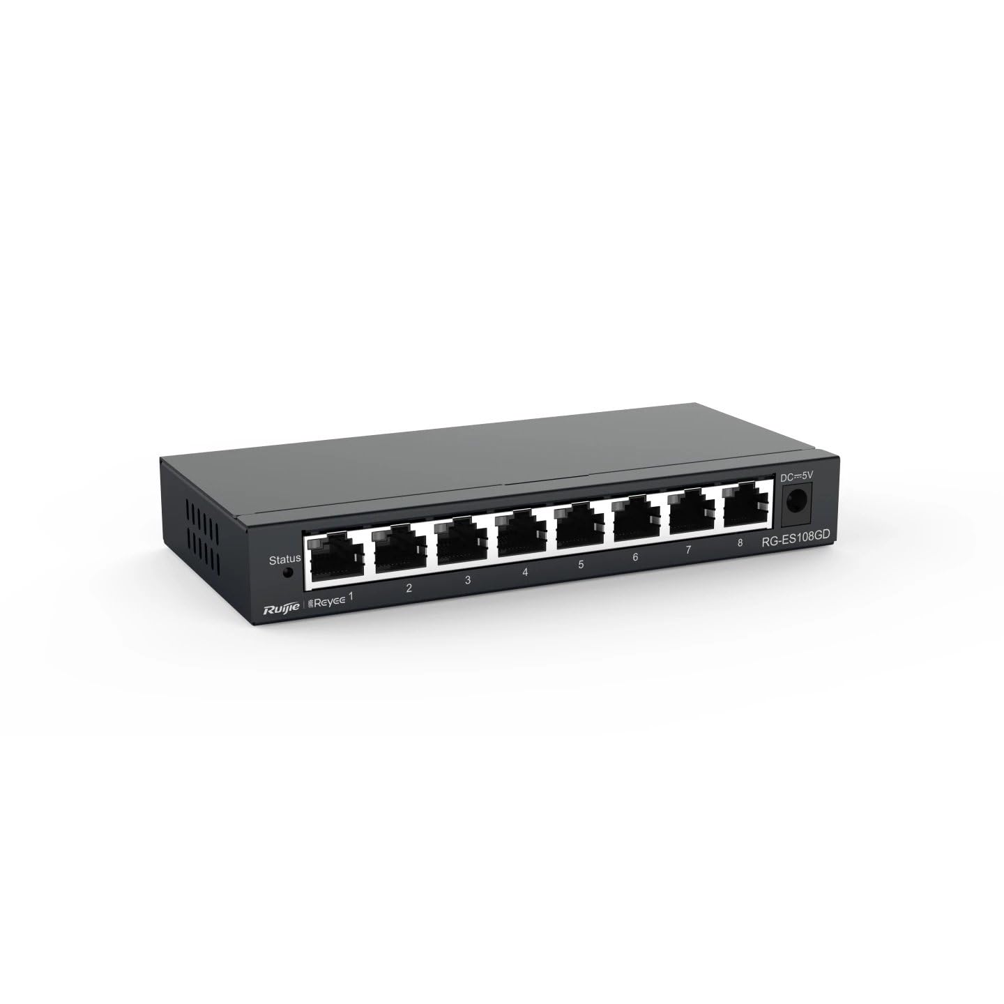 Rouijie Networks RG-ES108GD 8-Port 10/100/1000Mbps Steel Case Unmanaged Desktop Switch