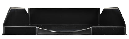 Exacompta - Ref 123014D - ECOBlack EcoTray Letter Tray - 345 x 255 x 65mm in Size, Suitable for A4+ Documents, Holds Approx. 500 Sheets, Stackable Vertically