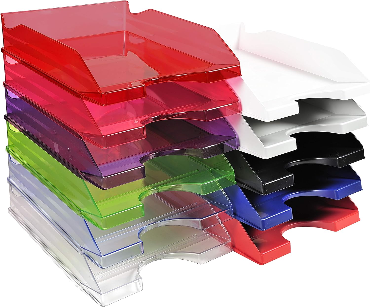 Exacompta - Ref 123014D - ECOBlack EcoTray Letter Tray - 345 x 255 x 65mm in Size, Suitable for A4+ Documents, Holds Approx. 500 Sheets, Stackable Vertically