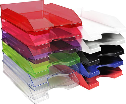 Exacompta - Ref 123014D - ECOBlack EcoTray Letter Tray - 345 x 255 x 65mm in Size, Suitable for A4+ Documents, Holds Approx. 500 Sheets, Stackable Vertically