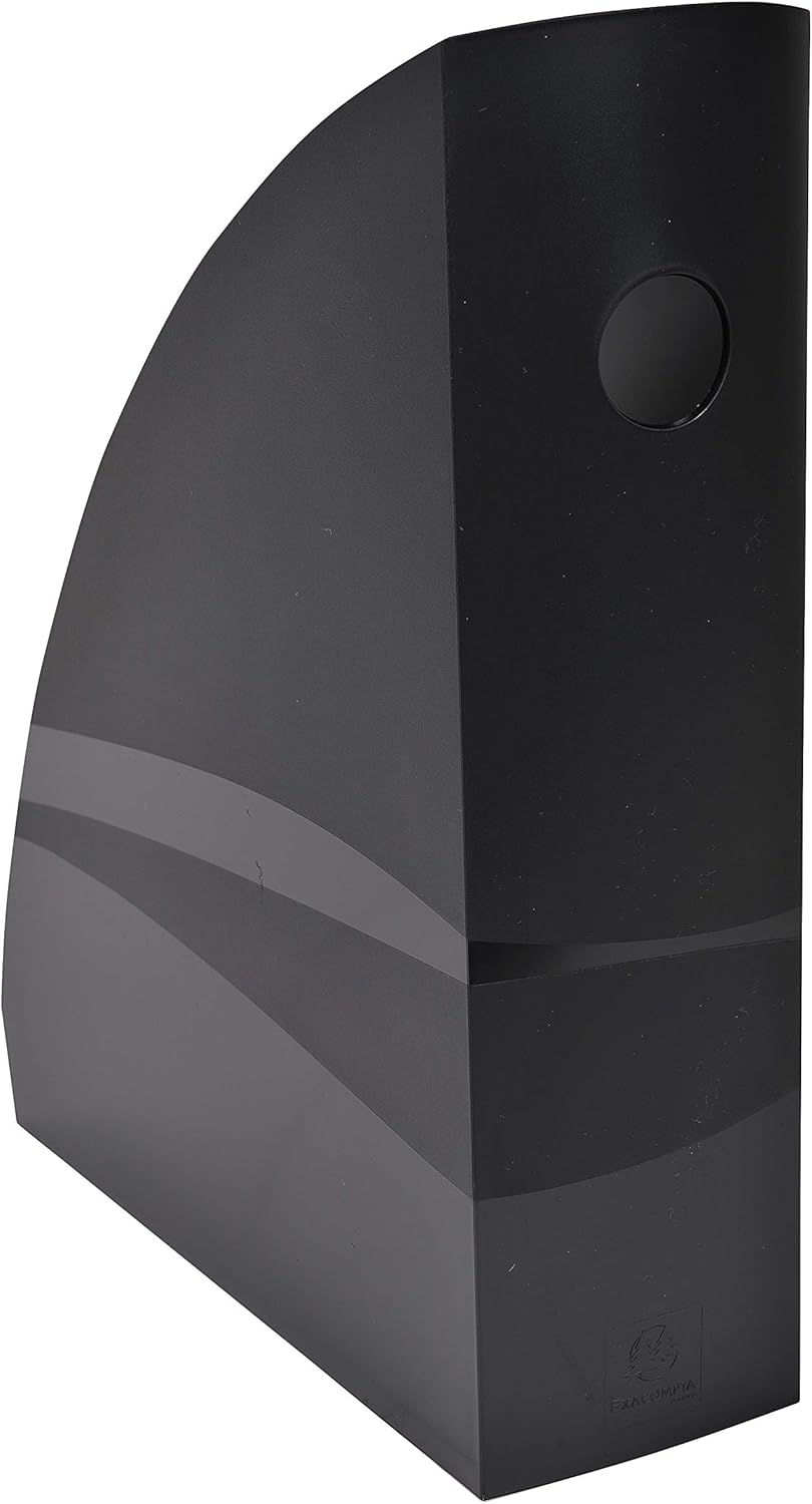 Exacompta - Ref 182014D - Magazine File MAG-CUBE - 266 x 82 x 305mm, Finger Hole on Spine, Suitable for A4+ Documents, Large Storage Capacity - EcoBlack