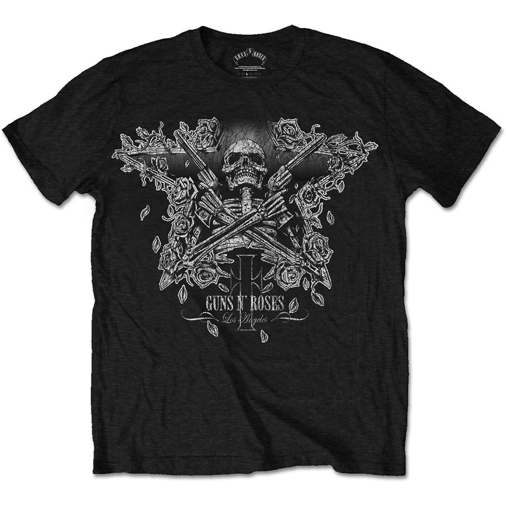 T-Shirt # S Black Unisex # Skeleton Guns