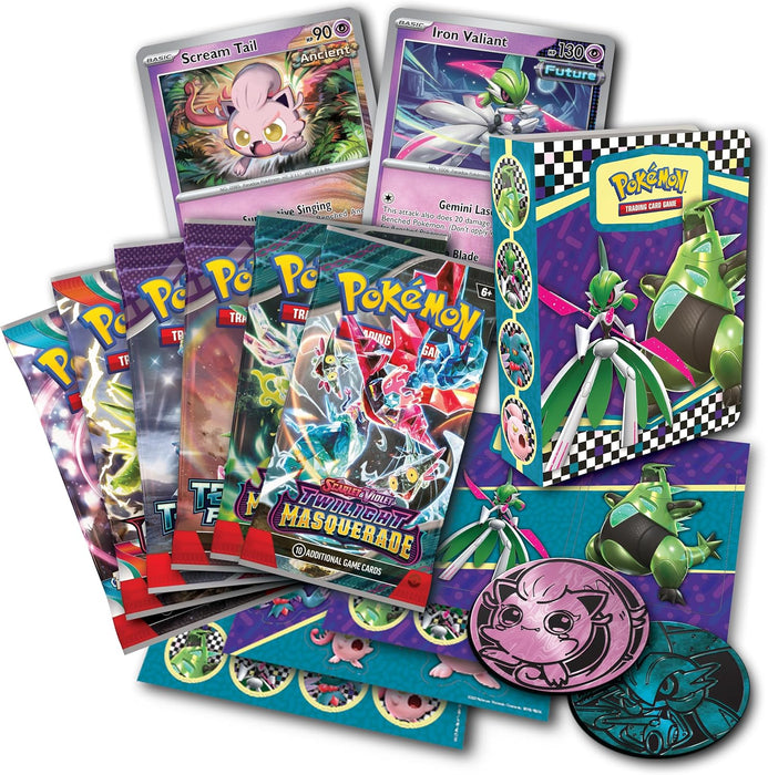 Pokémon TCG: Collector Chest – Scream Tail & Iron Valiant (2 Foil Promo Cards, 6 Booster Packs & More
