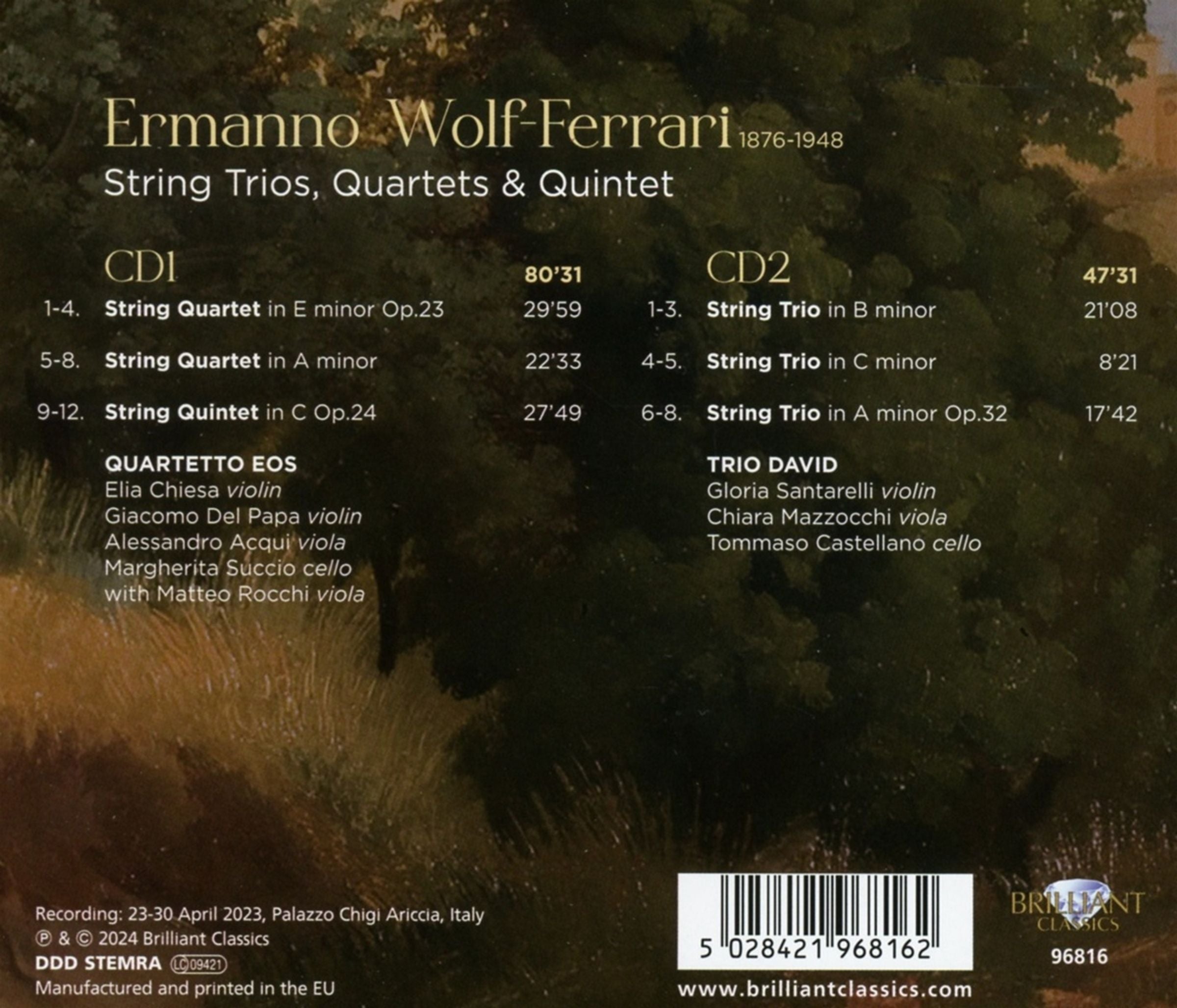 Wolf-Ferrari: String Trios, Quartets & Quintet