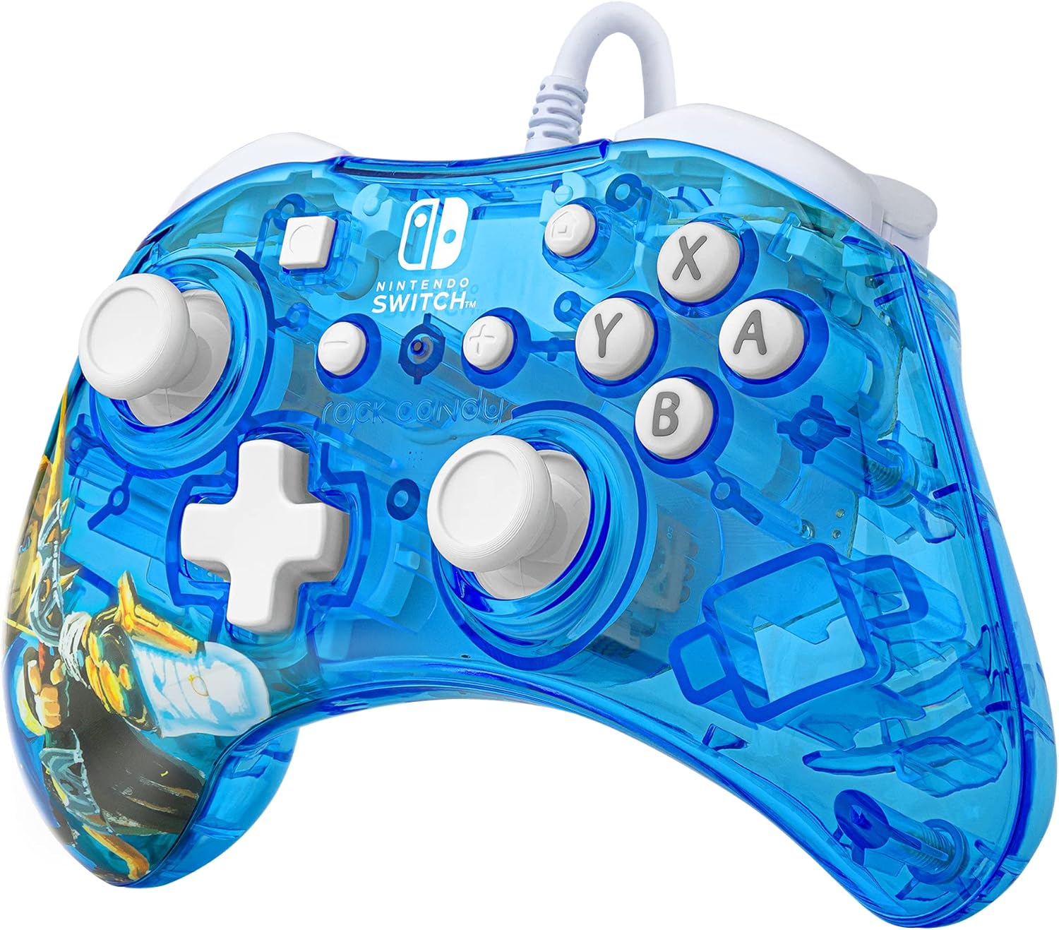 PDP Rock Candy bekabeld Gaming Switch Pro Controller - Zelda Breath of the Wild - blauw - Official License Nintendo - OLED / Lite Compatible - Compact, Durable Travel Controller Link