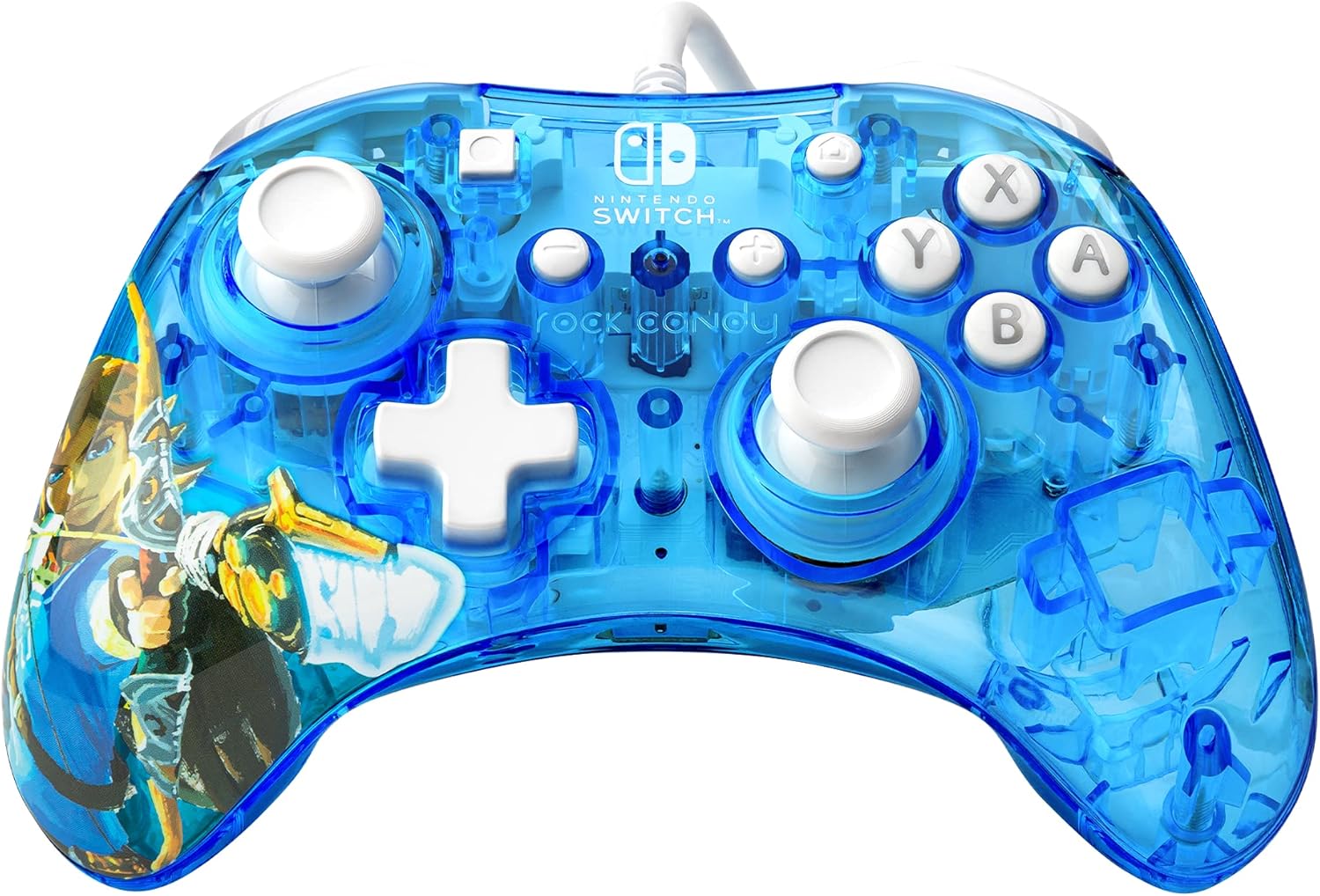 PDP Rock Candy bekabeld Gaming Switch Pro Controller - Zelda Breath of the Wild - blauw - Official License Nintendo - OLED / Lite Compatible - Compact, Durable Travel Controller Link