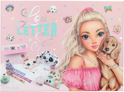 Depesche 12881 TOPModel Kitty en Doggy - Handletteringset in honden- en kattendesign, incl. briefpapier, enveloppen, stickers, stempels en nog veel meer.