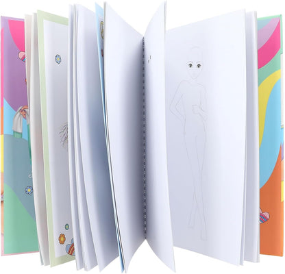 Depesche TOPModel 12943 Colouring Book Set with 76 Pages for Designing Model Motifs, Includes Colouring Template, Sticker Sheet, Pens and Much More