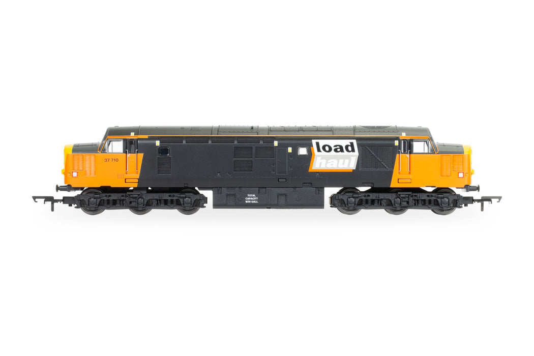 Hornby R30188 Railroad Plus Loadhaul, Class 37, Co, 37710-Era 8 Railway-Locos, Black and Orange