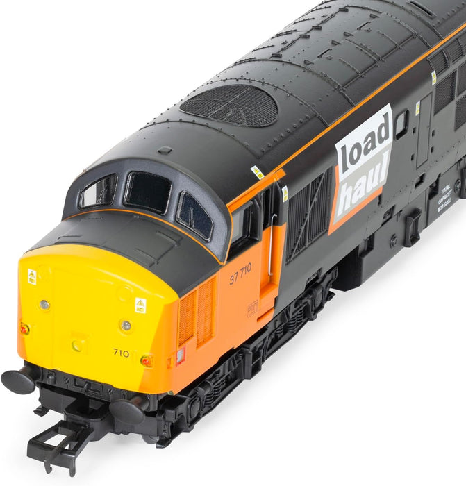 Hornby R30188 Railroad Plus Loadhaul, Class 37, Co, 37710-Era 8 Railway-Locos, Black and Orange