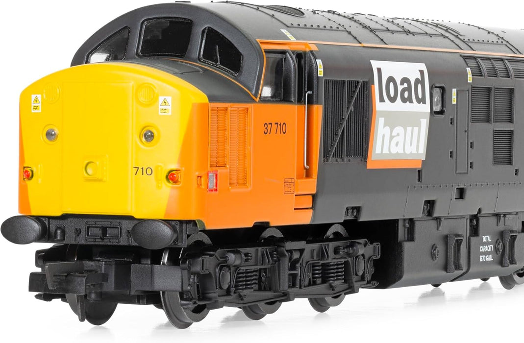 Hornby R30188 Railroad Plus Loadhaul, Class 37, Co, 37710-Era 8 Railway-Locos, Black and Orange