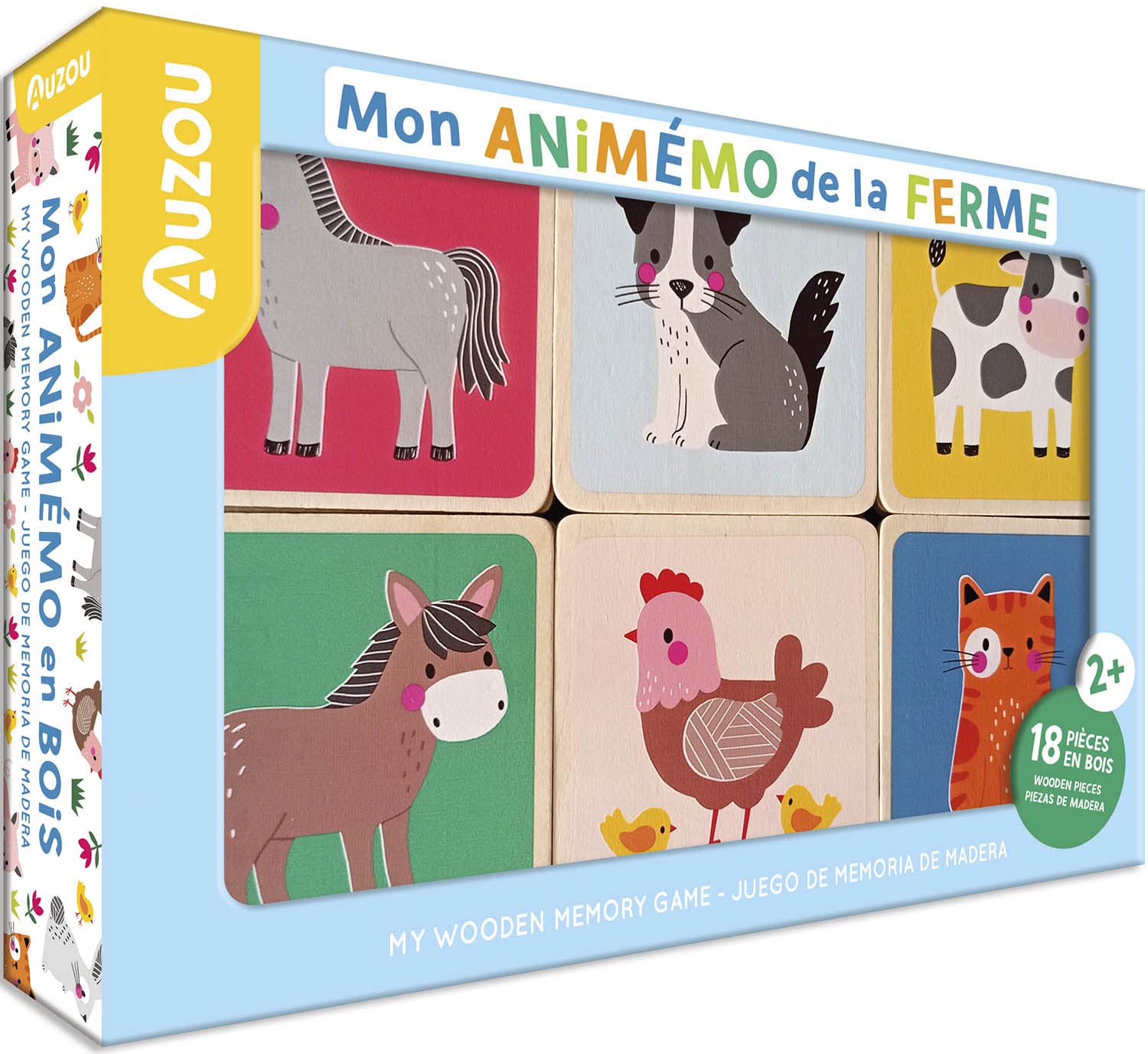 WOODEN MEMORY GAME - THE FARM